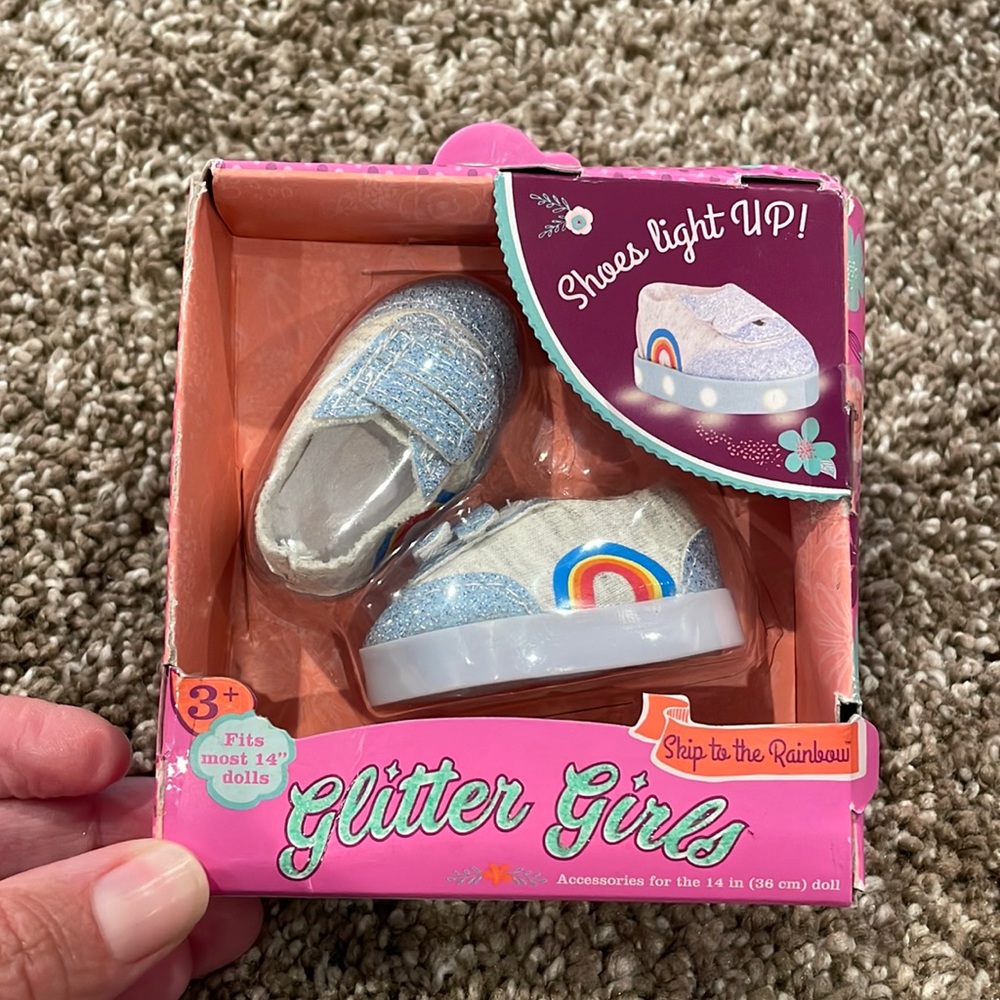 Glitter girls light up doll shoes
